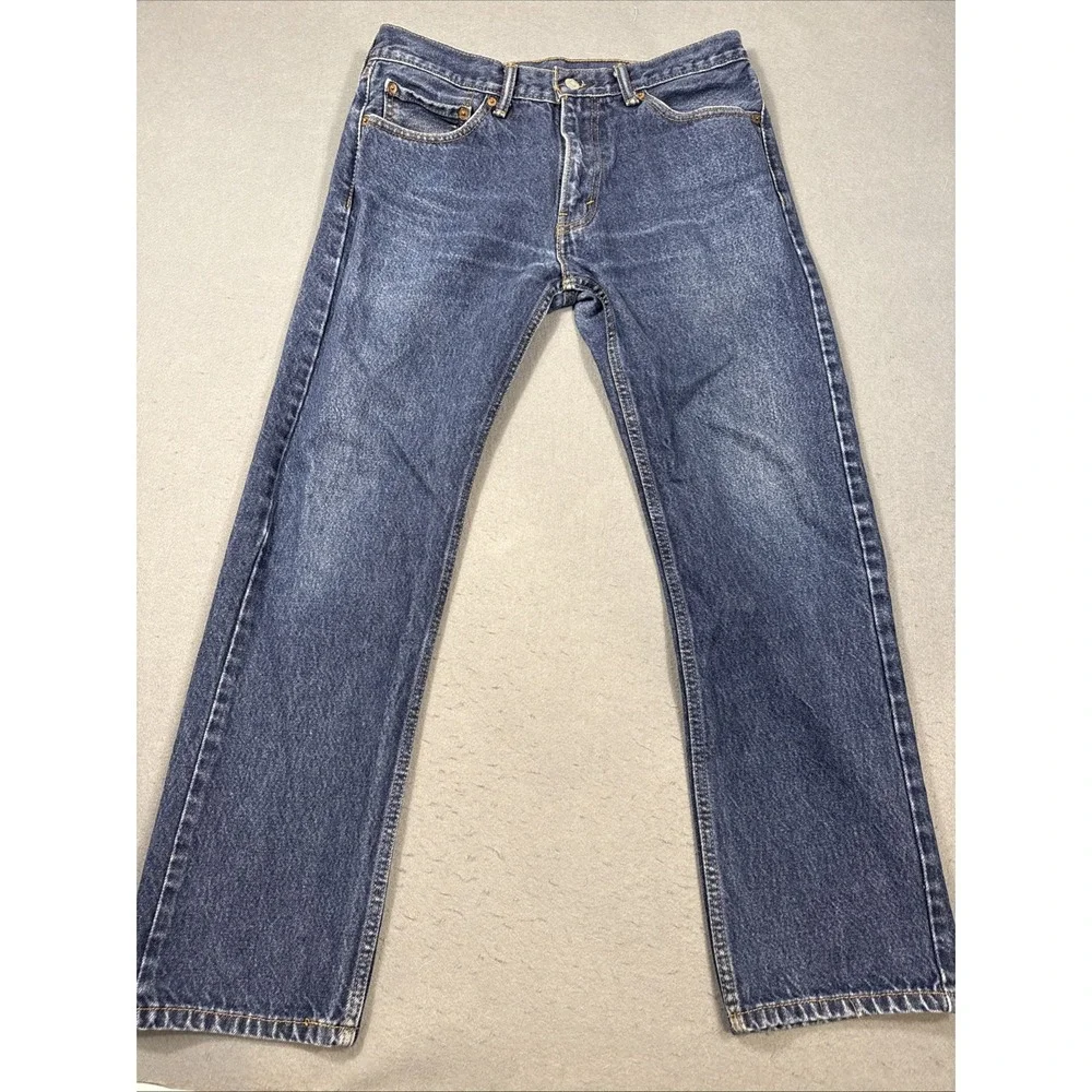JEANS Levi Strauss Co 505 Mens W32 L30 Dark Wash Straight‎ Leg